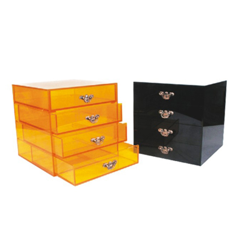 定做亚克力抽屉盒收纳盒抽拉盒半透明红色 黄色 茶色深圳工厂