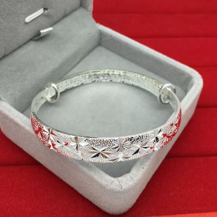 Bracelet wholesale full star push sliding bracelet car flower alloy silver -plated bracelet exhibition