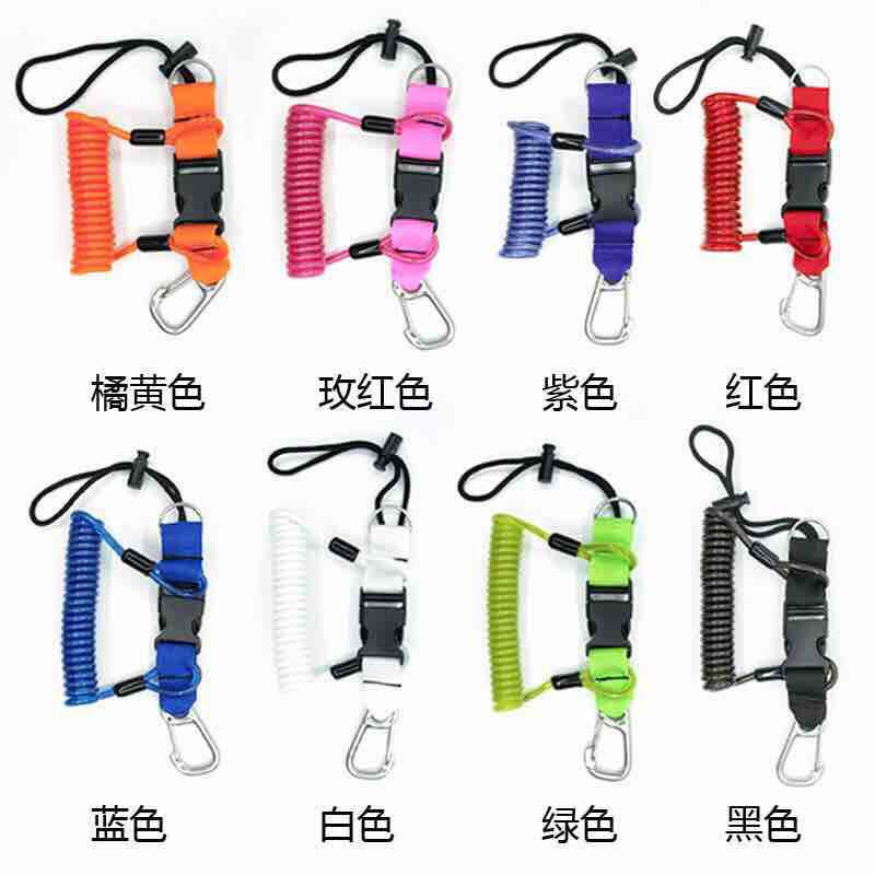 Cuerdas de alambre de acero de resorte de goma, cuerdas de acero TPU de color translúcido, cuerdas de seguridad de resorte de color brillante, cámaras de buceo perdidas