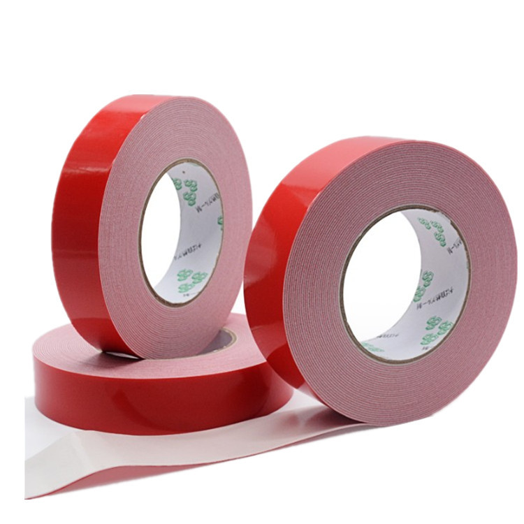 红膜白色泡棉双面胶带 广告办公PE海绵汽车用泡沫双面胶带2mm