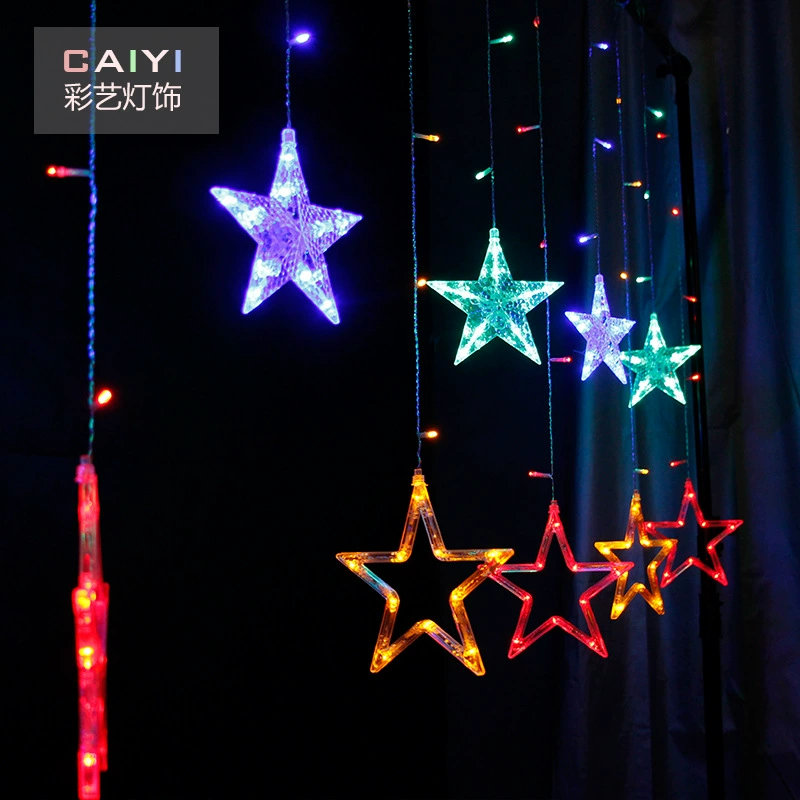 LED Christmas Cloth Lights, Star & Moon Hanging, Warm/White, USB/Battery/Plug, Remote Options