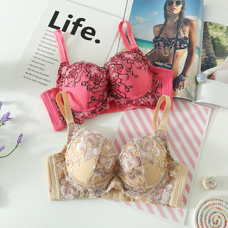 Silk push up bra with steel rings