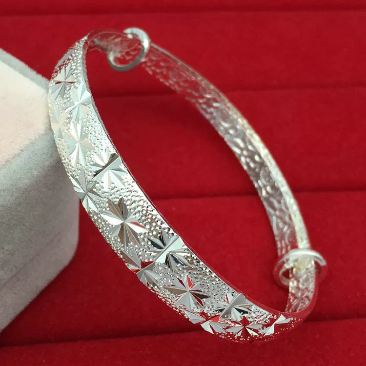 Bracelet wholesale full star push sliding bracelet car flower alloy silver -plated bracelet exhibition
