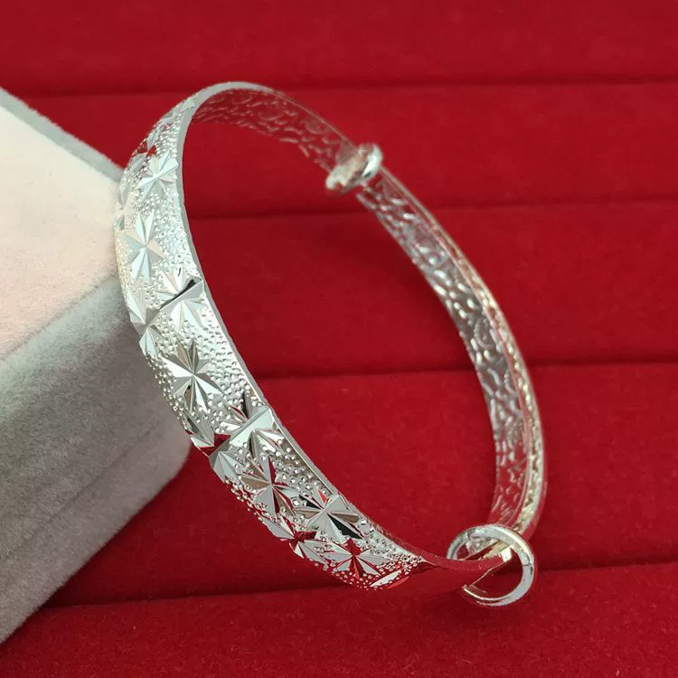 Bracelet wholesale full star push sliding bracelet car flower alloy silver -plated bracelet exhibition