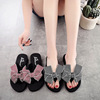 Flash Johnson 2025 New 3 centimeter Middle heel Sandy beach flip flops lovely fashion bow Exorcism summer sandals
