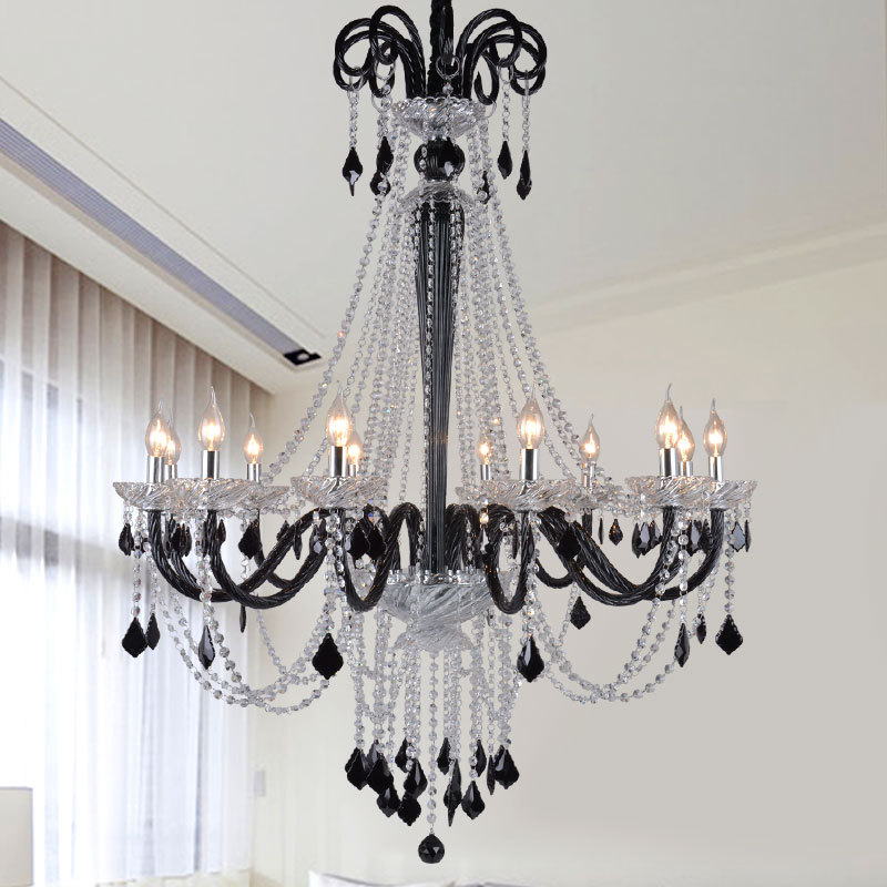 coffee black cristal ceiling lamp for country house for stairs for…