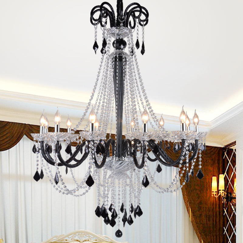 coffee black cristal ceiling lamp for country house for stairs for…