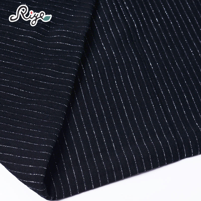 黑色条纹单面提花面料纯色西装休闲服涤纶布料