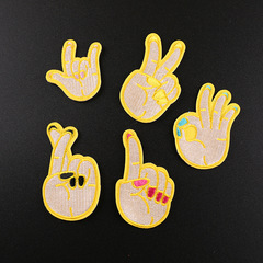 Embroidered patch for clothing decoration, yellow computerized embroidery badge, trendy brand patch, embroidered cloth sticker for clothing, fashion brand appliqué, embroidered label sticker