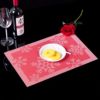 Multicoloured rectangular table mat PVC, non-slip tableware, with snowflakes