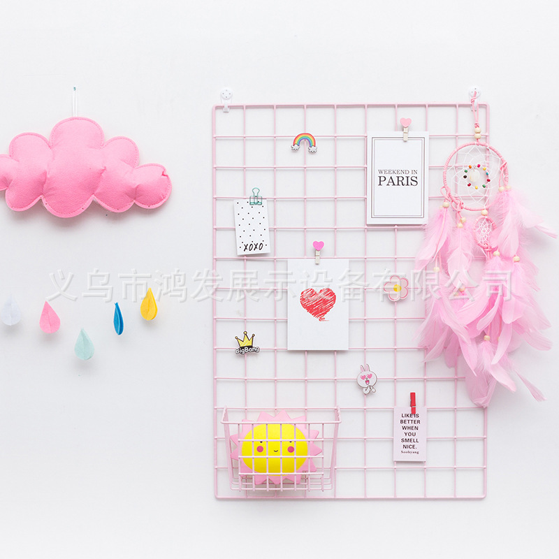 Rejilla de hierro decorativa estilo INS pared para fotos decoración creativa escolar malla con recubrimiento plástico y soldadura eléctrica