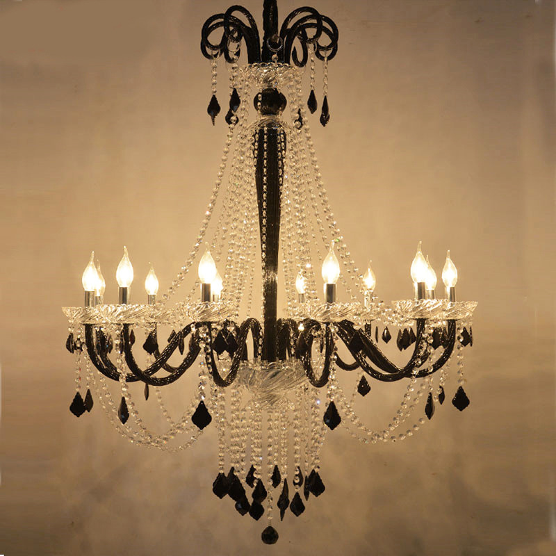 coffee black cristal ceiling lamp for country house for stairs for…