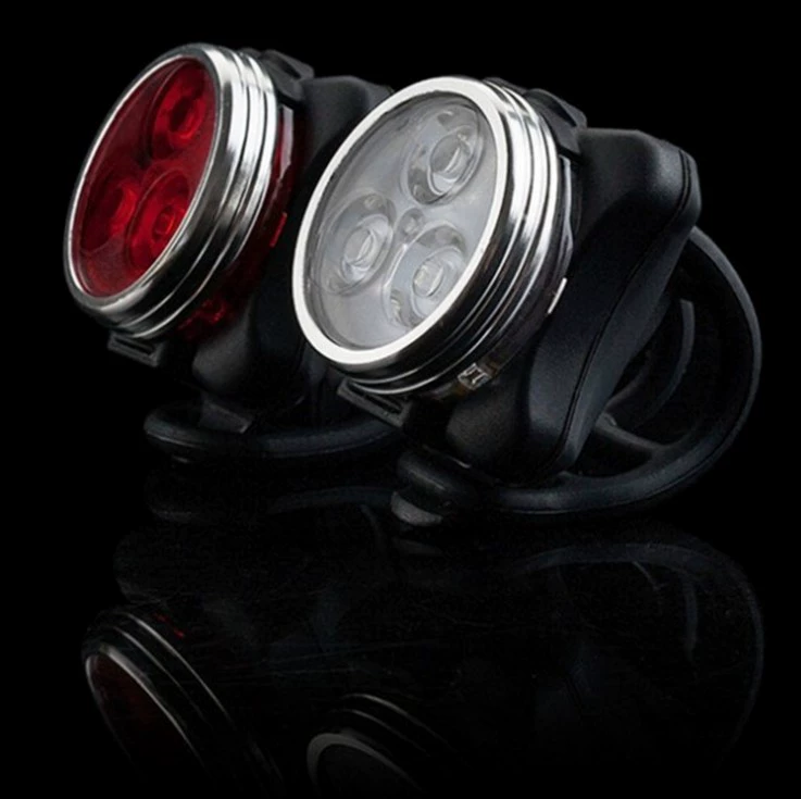 Горный велосипед ночью заряжаемый USB LED передний свет // SJ-10900 3LED сверхяркие задние фонари