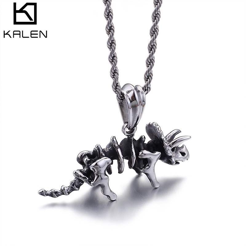 Динозавр из нержавеющей стали, скелет, подвеска, ожерелье, аксессуар, новая коллекция