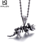 Динозавр из нержавеющей стали, скелет, подвеска, ожерелье, аксессуар, новая коллекция