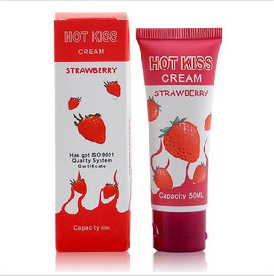 HOTKISS Strawberry Flavor Lubricant 50ml Edible Water Soluble Lubricant Lubricant Sex Goods