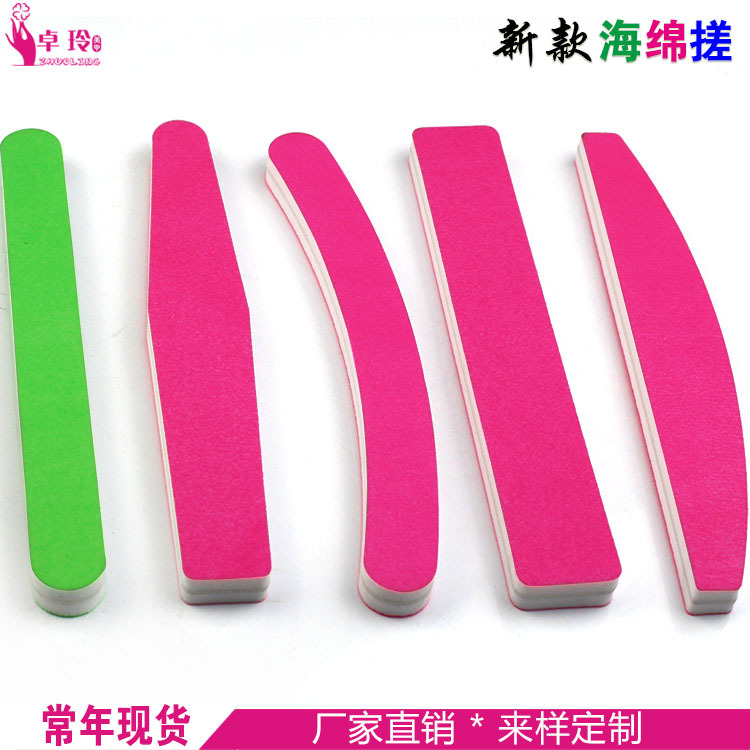 2017 Nuevo color fluorescente esponja frote tira engrosada Algodón elástico pulido lima de uñas muestra