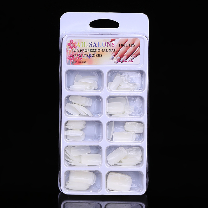 wish manicure wholesale 100 pieces blister boxed French nail pads fake nail full nail stickers diy nail pads