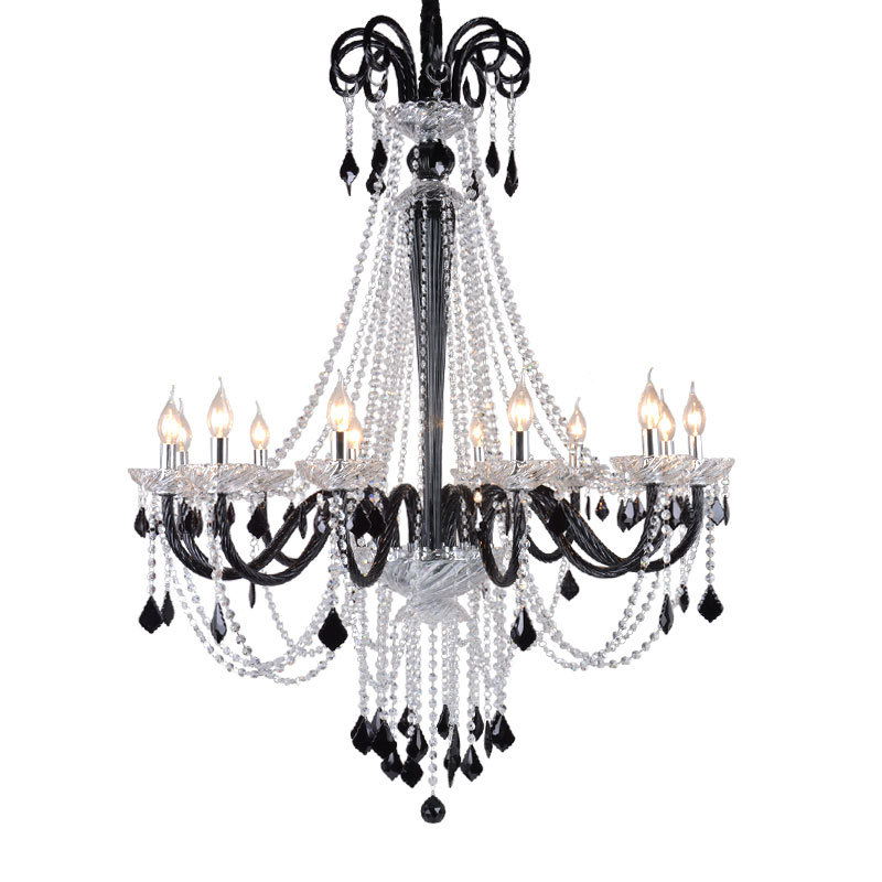 coffee black cristal ceiling lamp for country house for stairs for…