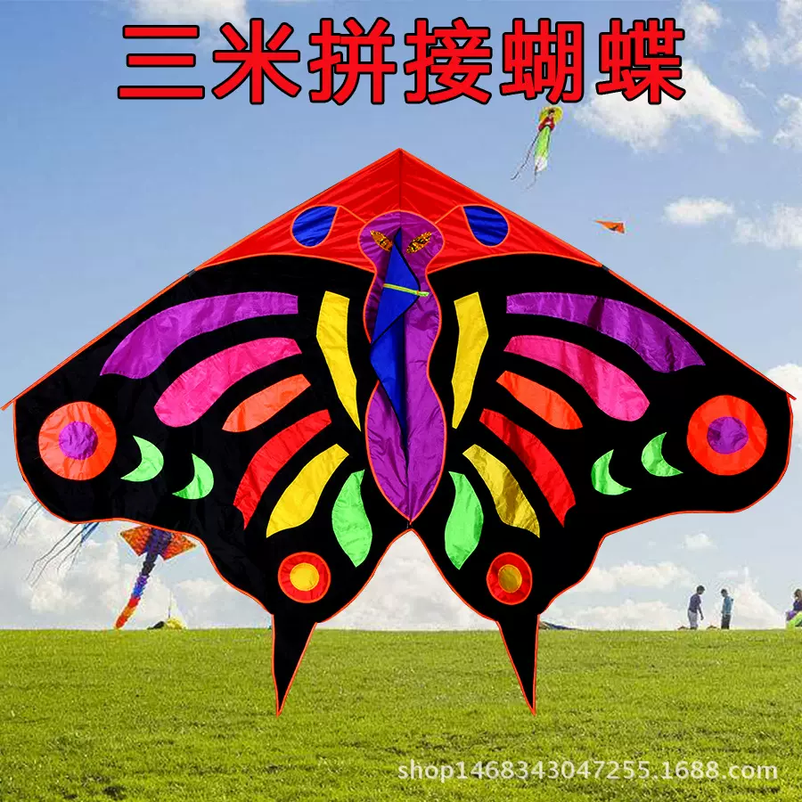 成人风筝DIY绘画涂鸦卡通亚马逊新款出口品质手绘风筝送30米线