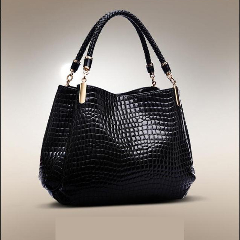 Bolso de Mujer, Invierno 2024, Nuevo Modelo, Patrón de Cocodrilo, Piel Sintética, Estilo Europeo y Americano, Bolso de Mano para Mujer de Mediana Edad, Bolso Grande de Hombro, Venta al por Mayor