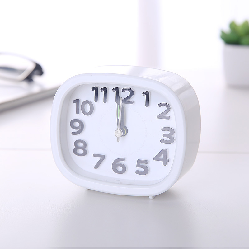 Reloj despertador pequeño y redondo de color caramelo, creativo, sencillo y elegante, adecuado para el hogar, dormitorio, decoración de interiores, reloj despertador para estudiantes y niños con luz nocturna.