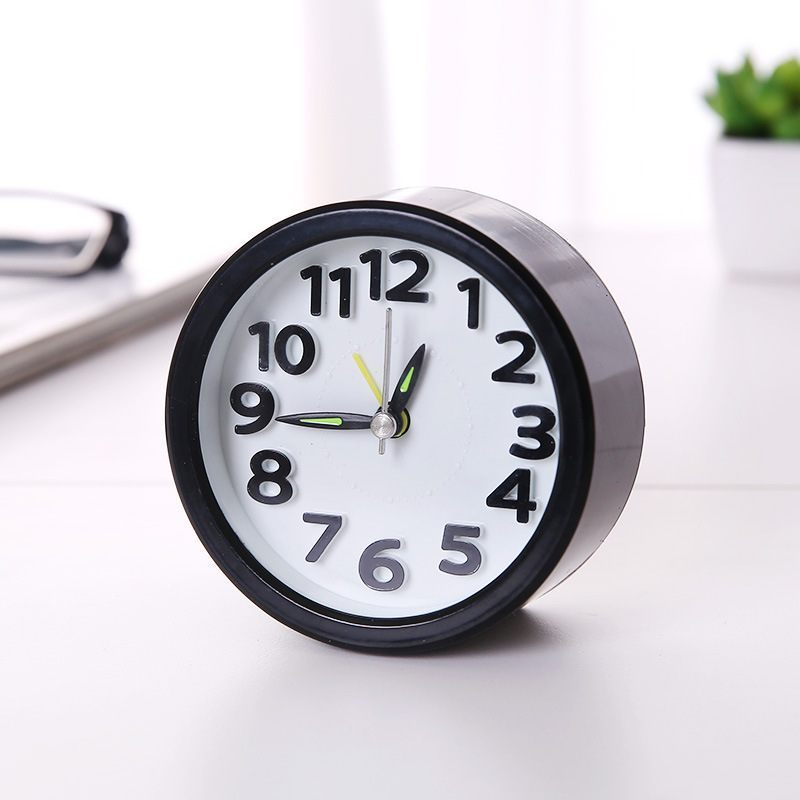 Reloj despertador pequeño y redondo de color caramelo, creativo, sencillo y elegante, adecuado para el hogar, dormitorio, decoración de interiores, reloj despertador para estudiantes y niños con luz nocturna.