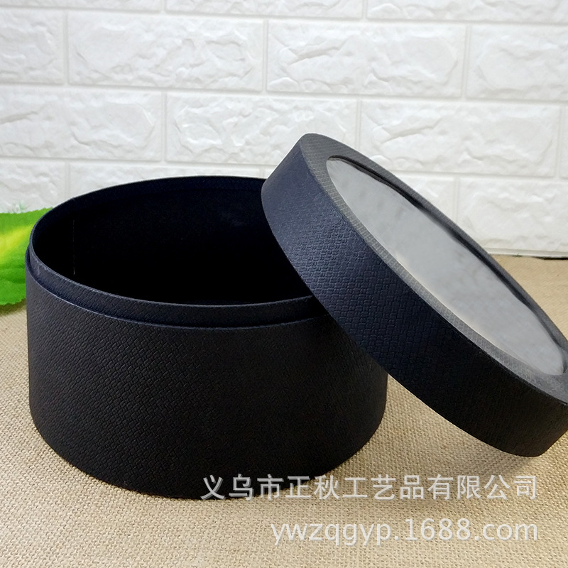透明盖永生花鲜花包装盒圆形礼盒异型特种纸质圆桶盒中号抱抱桶盒