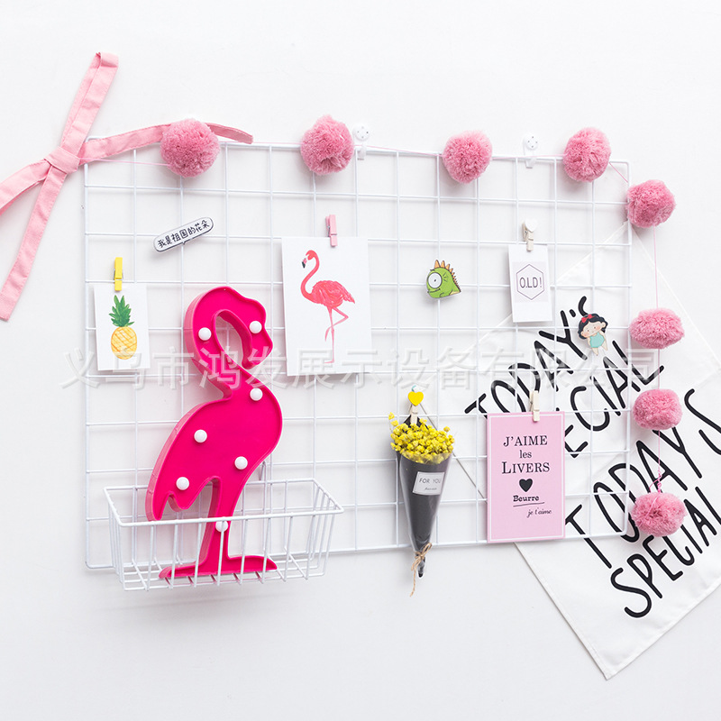 Rejilla de hierro decorativa estilo INS pared para fotos decoración creativa escolar malla con recubrimiento plástico y soldadura eléctrica