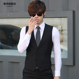 Spring and Autumn Korean Style Fashionable Slim-Fit Suit Vest Men's British Men's Suit Vest Casual Professional Business Vest