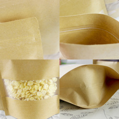 100 pieces of frosted kraft paper bag packaging self-sealing bag snack sealed window bag self-standing nut food paper bag 