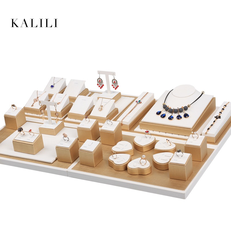 千丝万缕皮革珠宝首饰珠宝底板展示柜台平板首饰展示架珠宝道具