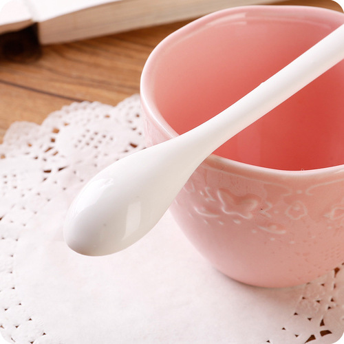 Creative long-handled ceramic small spoon seasoning stirring spoon coffee spoon mini spoon fruit dessert spoon spoon