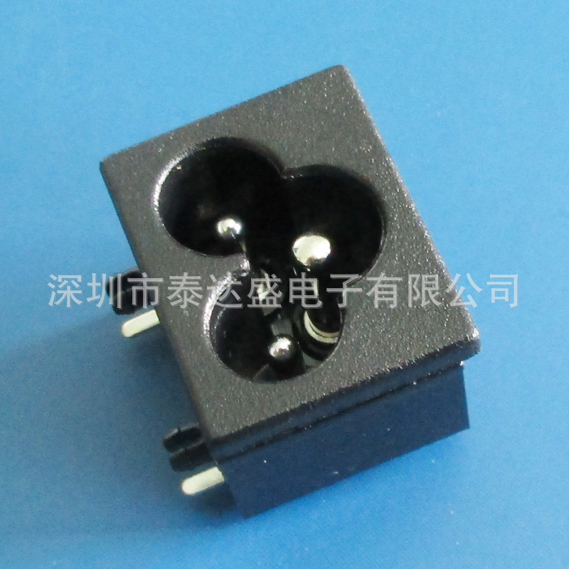 空气净化器电源专用三芯插座23*18两芯带地线环梅花尾A插座DB-6