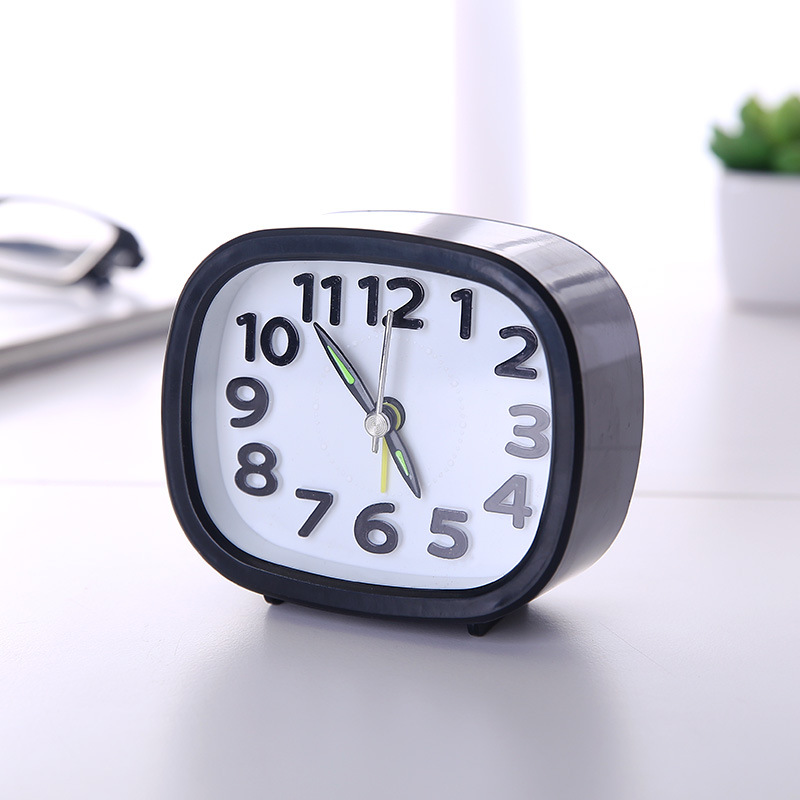 Reloj despertador pequeño y redondo de color caramelo, creativo, sencillo y elegante, adecuado para el hogar, dormitorio, decoración de interiores, reloj despertador para estudiantes y niños con luz nocturna.
