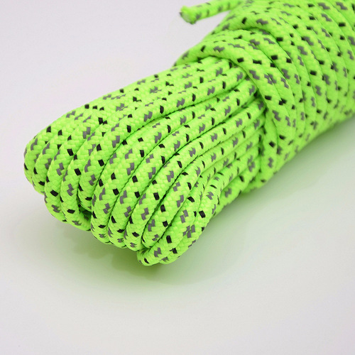 Outdoor camping tent reflective rope 2.5mm fixed drawstring canopy ground nail windproof rope storage rope 10m long