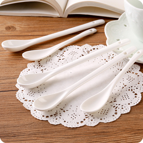 Creative long-handled ceramic small spoon seasoning stirring spoon coffee spoon mini spoon fruit dessert spoon spoon