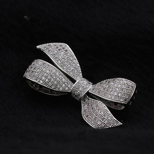 Ruifeng jewelry wholesale Korean style crystal full diamond bow brooch clothing accessories corsage