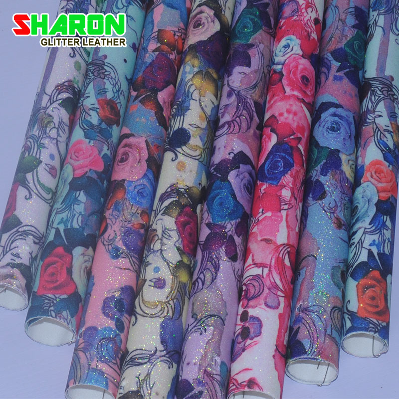 SR17009 数码印花美人面箱包鞋材笔记本封面手机壳皮套面料格利特