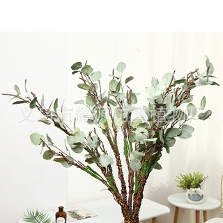 发泡植绒金钱叶仿真花 婚庆插花家居装饰 高档人造花厂家批发