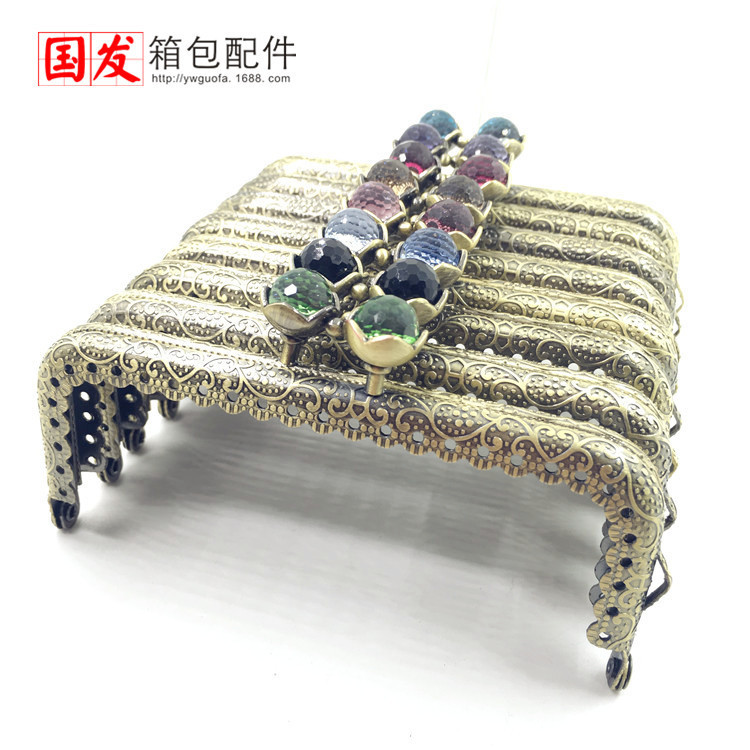 12.5CM cuadrado en relieve encaje de coral cabeza de loto oro 10 colores opcionales 0392 - GT