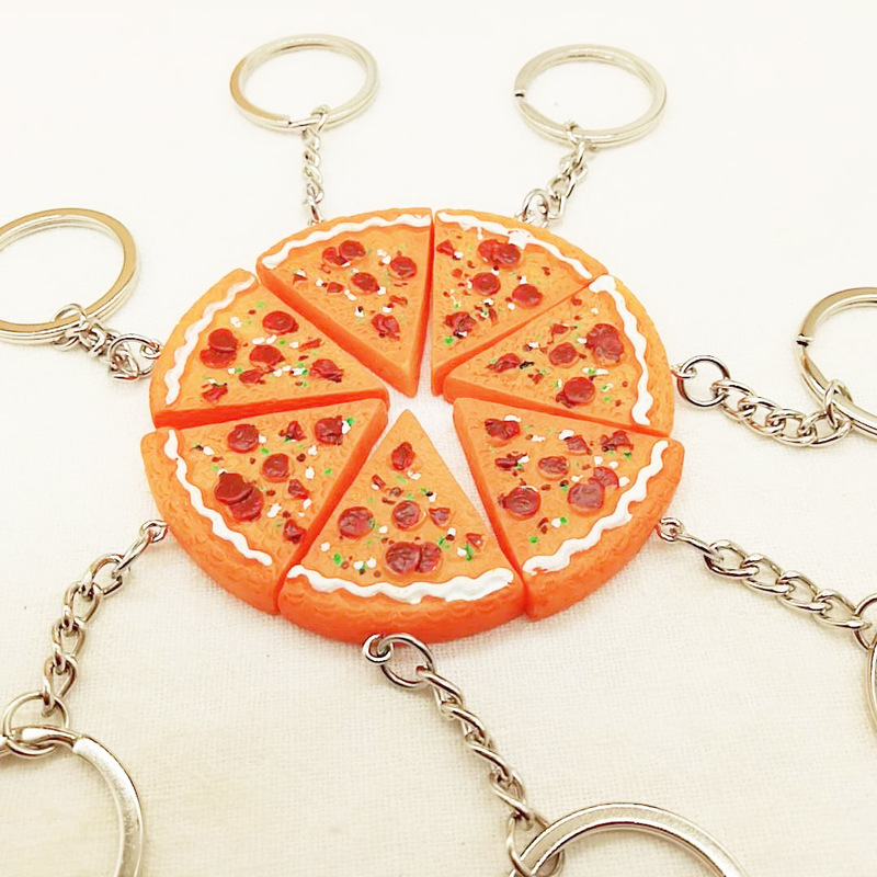 Simulated Pizza Resin Keychain Pendant Korean Style Popular Pendant Creative Gift Promotion Food Series Accessories