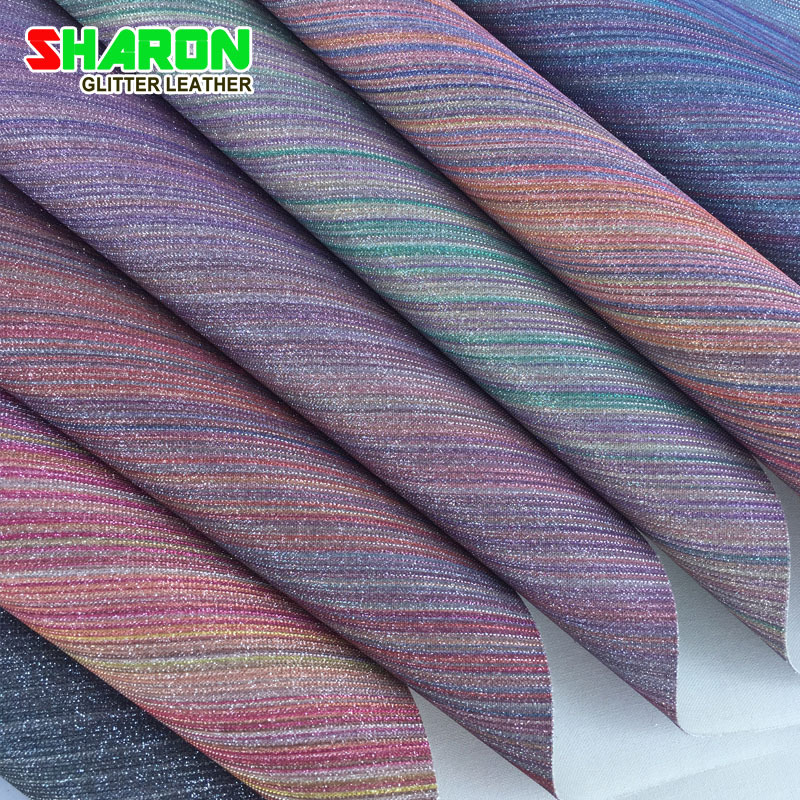 SR17003 闪丝网格利特印花拉丝条纹鞋材箱包手机壳皮套面料格利特