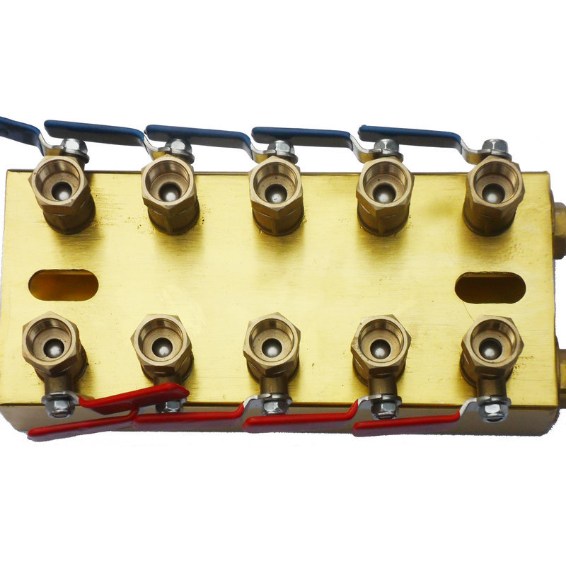 自带开关阀门水排分流器 注塑机冷却水排 多方位双排水位分流器