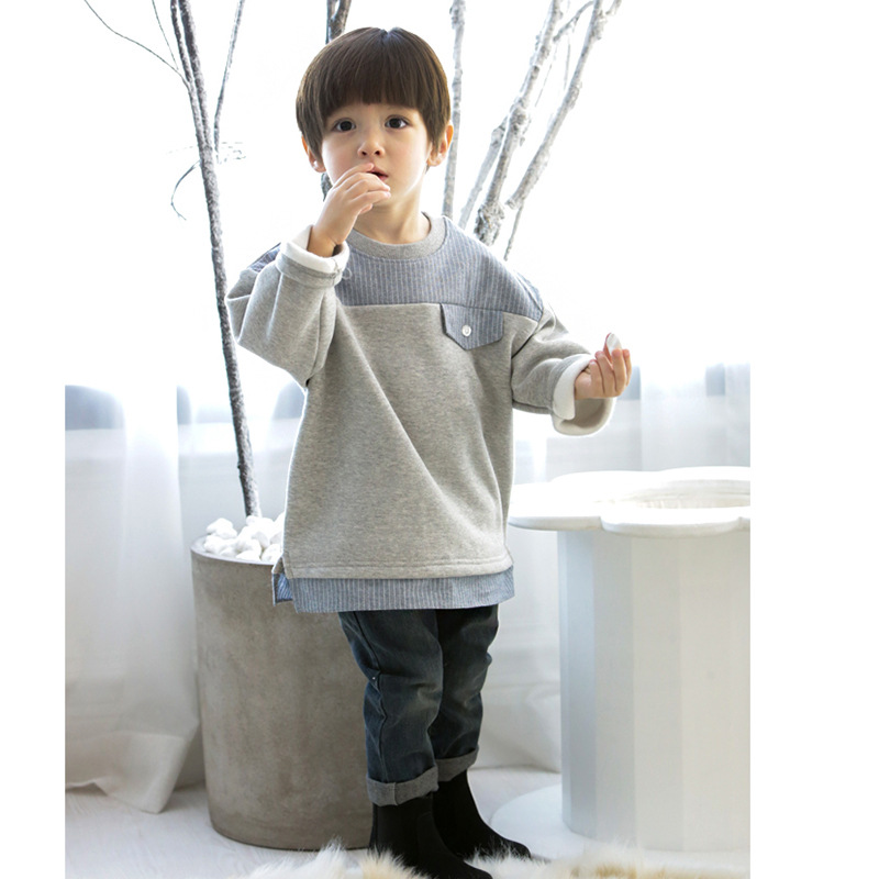 Una familia de tres padres e hijos ropa otoño niñas suéter forrado de lana engrosada estilo coreano manga larga contraste color abrigo de invierno Nuevo