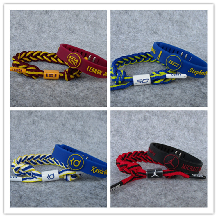 NBA basketball star Kobe James Wade Iverson Leonard shoelace adjustable bracelet bracelet two pieces