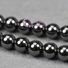 批发天然黑胆石赤铁矿圆珠散珠串珠半成品无磁 DIY手链饰品配件