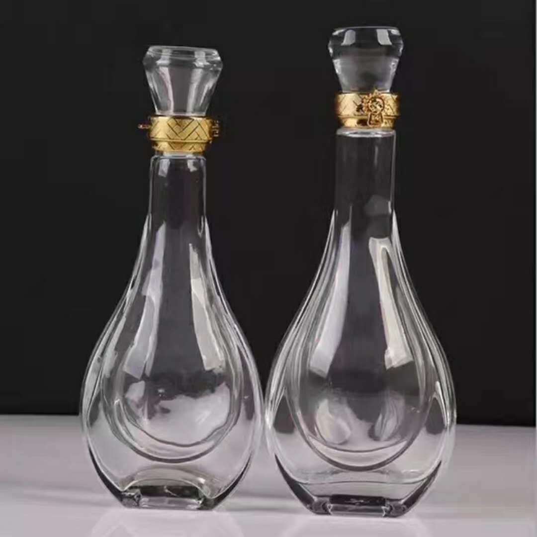 山东郓城 玻璃瓶厂家批发500ml白酒瓶透明厚底空酒瓶125ml玻璃瓶