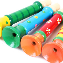 木制小喇叭儿童笛子玩具 木质吹奏口哨乐器 12个月婴幼儿益智早教