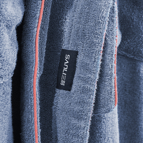 [New Product] Sanli plain cardigan yukata with selvage edge bathrobe pure cotton bathrobe couple adult logo